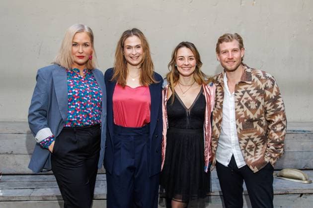 Award Blaue Blume 2025 Judith Hoersch, Lea Marlen Woitack, Luisa Wietzorek and Hannes Schmid at the BLAUE BLUME award ceremony by Romance TV at Prince Charles on 12 02 2024 in Berlin Copyright: xEventpressxKochanx