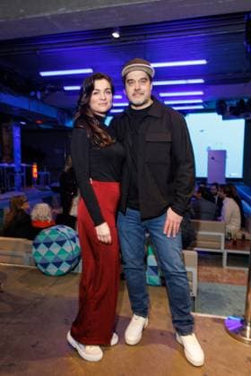 Award Blaue Blume 2025 Kati Bork and Raphael Vogt at the BLAUE BLUME award ceremony by Romance TV at Prince Charles on 12 02 2024 in Berlin Copyright: xEventpressxKochanx