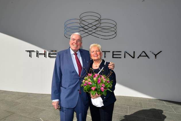 Klaus-Michael Kühne Kuehne, Christine Kühne Kuehne bei der PK zur Eroeffnung des neuen Luxus Hotel The Fontenay am Montag 19.03.2019 im The Fontenay am Montag 19.03.2018 in Hamburg HH Deutschland *** Klaus Michael Kuehne Kuehne, Christine Kuehne Kuehne at the PK to Opening of New Luxury Hotel The Fontenay on Monday 19 03 2019 at The Fontenay on Monday 19 03 2018 in Hamburg HH Germany