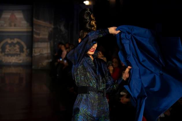 February 13, 2025, New York, New York, USA: Model walks runway for Zang Toi runway show during New York Fashion Week Fall Winter 2025 at Park Avenue Christian Church in New York on February 13, 2025. Zang Toi design for House of Toi includes dresses, shoes, accessories like bags, costume jewelry, belts and etc. New York USA - ZUMAr339 20250213_znp_r339_024 Copyright: xLevxRadinx
