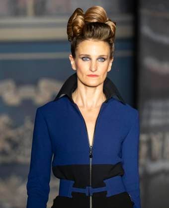 February 13, 2025, New York, New York, USA: Model walks runway for Zang Toi runway show during New York Fashion Week Fall Winter 2025 at Park Avenue Christian Church in New York on February 13, 2025. Zang Toi design for House of Toi includes dresses, shoes, accessories like bags, costume jewelry, belts and etc. New York USA - ZUMAr339 20250213_znp_r339_045 Copyright: xLevxRadinx
