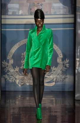 February 13, 2025, New York, New York, USA: Model walks runway for Zang Toi runway show during New York Fashion Week Fall Winter 2025 at Park Avenue Christian Church in New York on February 13, 2025. Zang Toi design for House of Toi includes dresses, shoes, accessories like bags, costume jewelry, belts and etc. New York USA - ZUMAr339 20250213_znp_r339_064 Copyright: xLevxRadinx