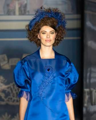 February 13, 2025, New York, New York, USA: Model walks runway for Zang Toi runway show during New York Fashion Week Fall Winter 2025 at Park Avenue Christian Church in New York on February 13, 2025. Zang Toi design for House of Toi includes dresses, shoes, accessories like bags, costume jewelry, belts and etc. New York USA - ZUMAr339 20250213_znp_r339_099 Copyright: xLevxRadinx