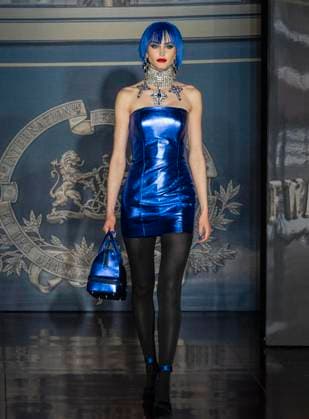 February 13, 2025, New York, New York, USA: Model walks runway for Zang Toi runway show during New York Fashion Week Fall Winter 2025 at Park Avenue Christian Church in New York on February 13, 2025. Zang Toi design for House of Toi includes dresses, shoes, accessories like bags, costume jewelry, belts and etc. New York USA - ZUMAr339 20250213_znp_r339_106 Copyright: xLevxRadinx