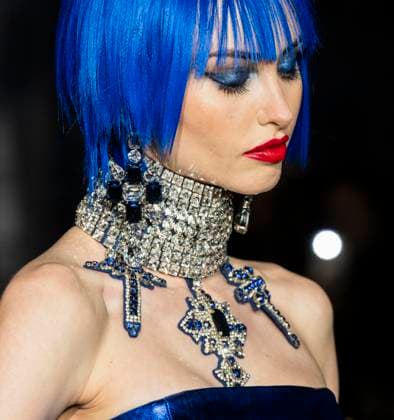 February 13, 2025, New York, New York, USA: Model walks runway for Zang Toi runway show during New York Fashion Week Fall Winter 2025 at Park Avenue Christian Church in New York on February 13, 2025. Zang Toi design for House of Toi includes dresses, shoes, accessories like bags, costume jewelry, belts and etc. New York USA - ZUMAr339 20250213_znp_r339_109 Copyright: xLevxRadinx