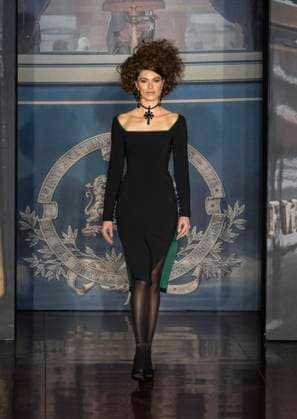 February 13, 2025, New York, New York, USA: Model walks runway for Zang Toi runway show during New York Fashion Week Fall Winter 2025 at Park Avenue Christian Church in New York on February 13, 2025. Zang Toi design for House of Toi includes dresses, shoes, accessories like bags, costume jewelry, belts and etc. New York USA - ZUMAr339 20250213_znp_r339_053 Copyright: xLevxRadinx