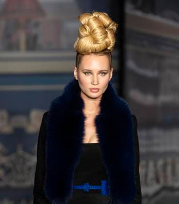 February 13, 2025, New York, New York, USA: Model walks runway for Zang Toi runway show during New York Fashion Week Fall Winter 2025 at Park Avenue Christian Church in New York on February 13, 2025. Zang Toi design for House of Toi includes dresses, shoes, accessories like bags, costume jewelry, belts and etc. New York USA - ZUMAr339 20250213_znp_r339_033 Copyright: xLevxRadinx