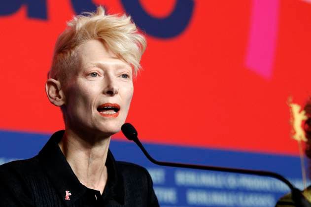 Entertainment Themen der Woche KW07 Entertainment Bilder des Tages Tilda Swinton bei der Pressekonferenz zur Verleihung des Goldenen Ehrenbären auf der Berlinale 2025 75. Internationale Filmfestspiele Berlin im Hotel Grand Hyatt. Berlin, 14.02.2025 *** Tilda Swinton at the press conference for the presentation of the Honorary Golden Bear at the Berlinale 2025 75 Berlin International Film Festival at the Hotel Grand Hyatt Berlin, 14 02 2025 Foto:xC.xTamckex xFuturexImagex swinton_5209