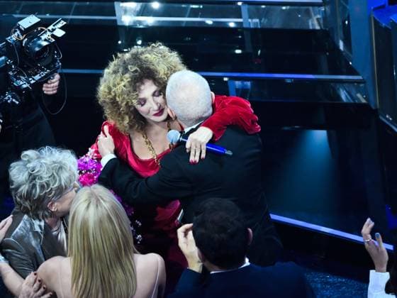 : Sanremo, 75th Italian Song Festival 2025 - Fourth Evening. In the Photo Marcella Bella and Brother Gianni - ZUMAp169 20250214_zea_p169_1844 Copyright: xMaurizioxD Avanzox