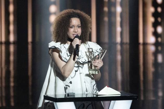 40th Les Victoires De La Musique-Boulogne-Billancourt Yoa celebrates after receiving the Scene Revelation award during the 40th Les Victoires De La Musique at La Seine Musicale on February 14, 2025 in Boulogne-Billancourt, France. Photo by David NIVIERE ABACAPRESS.COM BOULOGNE-BILLANCOURT France  Copyright: xNivierexDavid ABACAPRESS.COMx