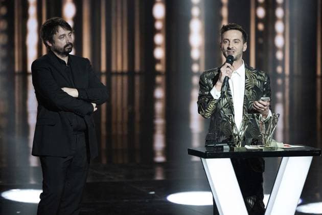 40th Les Victoires De La Musique-Boulogne-Billancourt Thomas Jolly and Victor le Masne celebrate on stage after receiving the concert of the year award for the Opening and closing ceremony of the 2024 Olympic Games during the 40th Les Victoires De La Musique at La Seine Musicale on February 14, 2025 in Boulogne-Billancourt, France. Photo by David NIVIERE ABACAPRESS.COM BOULOGNE-BILLANCOURT France  Copyright: xNivierexDavid ABACAPRESS.COMx