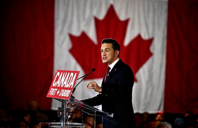 February 15, 2025, Ottawa, On, CAN: Conservative Leader Pierre Poilievre speaks at his Canada First rally in Ottawa, on Saturday, Feb. 15, 2025. Ottawa CAN  - ZUMAc35_ 20250215_zaf_c35_075 Copyright: xJustinxTangx