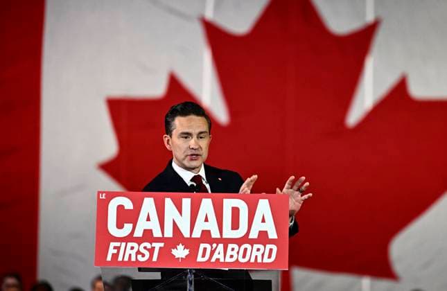 February 15, 2025, Ottawa, On, CAN: Conservative Leader Pierre Poilievre speaks at hisCanada First rally in Ottawa, on Saturday, Feb. 15, 2025. Ottawa CAN  - ZUMAc35_ 20250215_zaf_c35_149 Copyright: xJustinxTangx