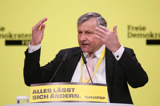 Potsdam, Brandenburg, Deutschland, 09.02.2025: Metropolishalle: Außerordentlicher FDP-Bundesparteitag 2025: Hans-Ulrich Rülke *** Potsdam, Brandenburg, Germany, 09 02 2025 Metropolishalle Extraordinary FDP Federal Party Conference 2025 Hans Ulrich Rülke Copyright: xdtsxNachrichtenagenturx dts_58986
