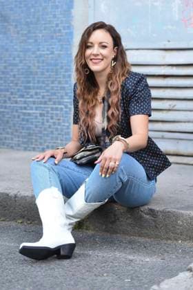 Jasmin Wagner at the Fashion Show from Marina Hoermanseder at the About You Fashion Week on 13 September 2021 at Power station Berlin in Berlin