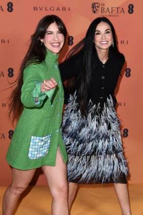 Bilder des Jahres 2025, Entertainment 02 Februar Entertainment Themen der Woche KW07 Scout Willis mit Mutter Demi Moore bei der Nominierten-Party der BAFTA Film Awards 2025 78th British Academy Film Awards in der National Gallery. London, 15.02.2025 Foto:xS.xVasx xFuturexImagex bafta_nominees_5377