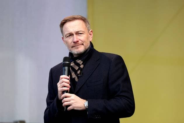 Christian Lindner, Parteivorsitzender der FDP, Wahlkampfveranstaltung der FDP am Brandenburger Tor, Platz des 18. Maerz, DEU, Berlin, 16.02.2025
