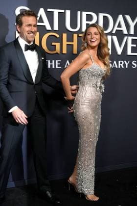Saturday Night Live 50: The Red Carpet in New York February 16, 2025, New York, New York, USA: RYAN REYNOLDS and BLAKE LIVELY attend the SNL 50: The Red Carpet, .Rockefeller Center, NYC.February 16, 2025 . New York USA - ZUMAms4_ 20250216_faf_ms4_011 Copyright: xSoniaxMoskowitzxGordonx