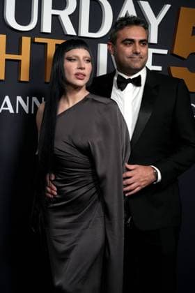 Saturday Night Live 50: The Red Carpet in New York February 16, 2025, New York, New York, USA: LADY GAGA and MICHAEL POLANSKY attend the SNL 50: The Red Carpet, .Rockefeller Center, NYC.February 16, 2025 . New York USA - ZUMAms4_ 20250216_faf_ms4_015 Copyright: xSoniaxMoskowitzxGordonx
