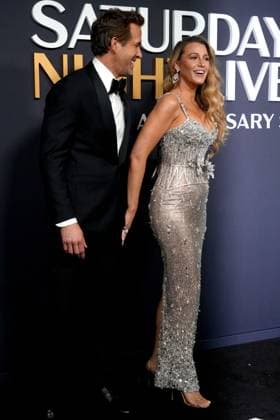 Saturday Night Live 50: The Red Carpet in New York February 16, 2025, New York, New York, USA: RYAN REYNOLDS and BLAKE LIVELY attend the SNL 50: The Red Carpet, .Rockefeller Center, NYC.February 16, 2025 . New York USA - ZUMAms4_ 20250216_faf_ms4_025 Copyright: xSoniaxMoskowitzxGordonx