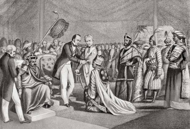 Rajas für ihre Treue während der indischen Meuterei von Lord Canning Cawnpore ausgezeichnet Rajas decorated for loyalty during Indian Mutiny by Lord Canning Cawnpore Copyright: imageBROKER dadxfotos ibljhl12509567.jpg