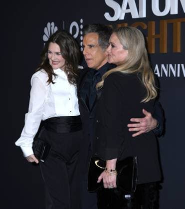 February 16, 2025, New York, New York, Unites States: Drew Barrymore, Ben Stiller and Christine Taylor attend the SNL50: The Anniversary Show at 30 Rockefeller Plaza in New York. February 16, 2025. New York Unites States - ZUMAp281 20250216_zea_p281_007 Copyright: xPhotoxImagexPressx