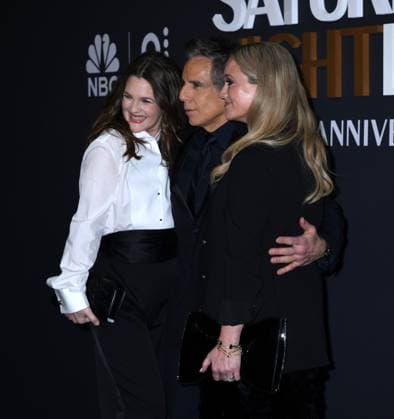 February 16, 2025, New York, New York, Unites States: Drew Barrymore, Ben Stiller and Christine Taylor attend the SNL50: The Anniversary Show at 30 Rockefeller Plaza in New York. February 16, 2025. New York Unites States - ZUMAp281 20250216_zea_p281_008 Copyright: xPhotoxImagexPressx
