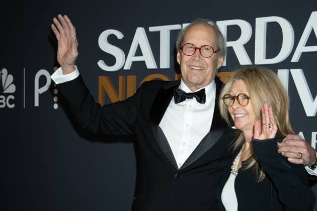 Red carpet for the SNL50: The Anniversary Show of Saturday Night Live Featuring: Chevy Chase, Jayni Chase Where: New York, New York, United States When: 16 Feb 2025 Credit: Janet Mayer INSTARimages.com EDITORIAL USE ONLY. NOT FOR USE BY NEWSPAPERS BASED IN THE UK. Copyright: xx instar54522423