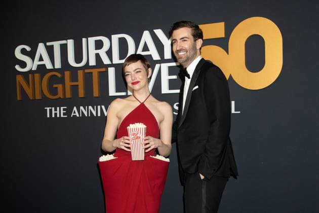 Red carpet for the SNL50: The Anniversary Show of Saturday Night Live Featuring: Emma Stone and Dave McCary Where: New York, New York, United States When: 16 Feb 2025 Credit: Janet Mayer INSTARimages.com EDITORIAL USE ONLY. NOT FOR USE BY NEWSPAPERS BASED IN THE UK. Copyright: xx instar54522196