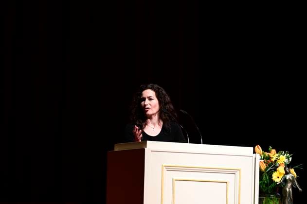 Constanze Geiert at the award ceremony of the Peace Prize Dresden 2025 International Peace Prize to the European Court of Human Rights ECHR in the Semperoper Dresden, 16 02 2025 Saxony Germany Copyright: xMatthiasxWehnertx