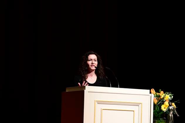 Constanze Geiert at the award ceremony of the Peace Prize Dresden 2025 International Peace Prize to the European Court of Human Rights ECHR in the Semperoper Dresden, 16 02 2025 Saxony Germany Copyright: xMatthiasxWehnertx