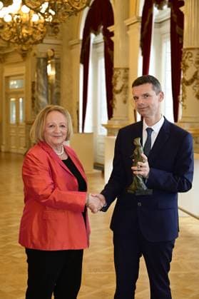 Sabine Leutheusser Schnarrenberger and Marko Bosnjak at the award ceremony of the Peace Prize Dresden 2025 International Peace Prize to the European Court of Human Rights ECHR at the Semperoper Dresden, 16 02 2025 Saxony Germany Copyright: xMatthiasxWehnertx