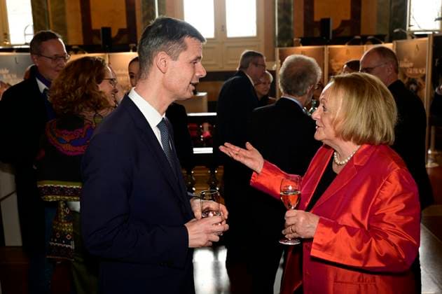 Marko Bosnjak and Sabine Leutheusser Schnarrenberger at the award ceremony of the Peace Prize Dresden 2025 International Peace Prize to the European Court of Human Rights ECHR at the Semperoper Dresden, 16 02 2025 Saxony Germany Copyright: xMatthiasxWehnertx