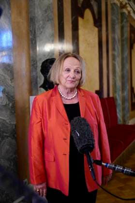 Sabine Leutheusser Schnarrenberger at the presentation of the Dresden 2025 International Peace Prize to the European Court of Human Rights ECHR at the Semperoper Dresden, 16 02 2025 Saxony Germany Copyright: xMatthiasxWehnertx