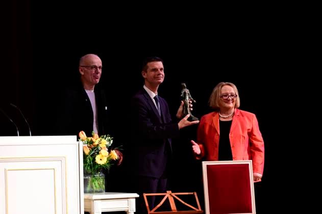 Jürgen Bönninger, Marko Bosnjak and Sabine Leutheusser Schnarrenberger at the award ceremony of the Dresden 2025 International Peace Prize to the European Court of Human Rights ECHR at the Semperoper Dresden, 16 02 2025 Saxony Germany Copyright: xMatthiasxWehnertx