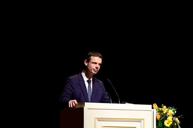 Marko Bosnjak at the award ceremony of the Peace Prize Dresden 2025 International Peace Prize to the European Court of Human Rights ECHR in the Semperoper Dresden, 16 02 2025 Saxony Germany Copyright: xMatthiasxWehnertx