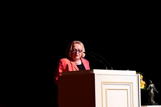 Sabine Leutheusser Schnarrenberger at the presentation of the Dresden 2025 International Peace Prize to the European Court of Human Rights ECHR at the Semperoper Dresden, 16 02 2025 Saxony Germany Copyright: xMatthiasxWehnertx