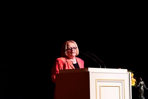 Sabine Leutheusser Schnarrenberger at the presentation of the Dresden 2025 International Peace Prize to the European Court of Human Rights ECHR at the Semperoper Dresden, 16 02 2025 Saxony Germany Copyright: xMatthiasxWehnertx