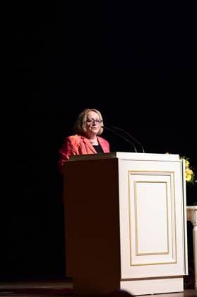 Sabine Leutheusser Schnarrenberger at the presentation of the Dresden 2025 International Peace Prize to the European Court of Human Rights ECHR at the Semperoper Dresden, 16 02 2025 Saxony Germany Copyright: xMatthiasxWehnertx