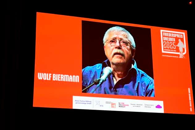 Wolf Biermann at the award ceremony of the Peace Prize Dresden 2025 International Peace Prize to the European Court of Human Rights ECHR in the Semperoper Dresden, 16 02 2025 Saxony Germany Copyright: xMatthiasxWehnertx