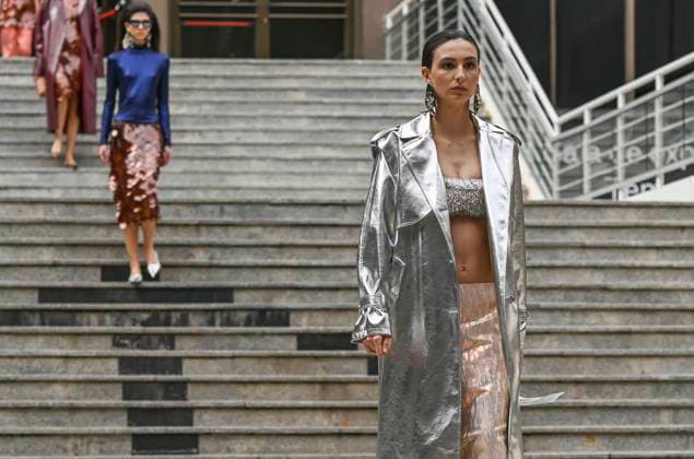 February 18, 2025, Madrid, Madrid, SPAIN: The Museo del Traje in Madrid has hosted the fashion show by designer Duyos, where the designer presents TECNO, his autumn-winter 2025-2026 collection. The designer is parading for the first time outside MBFWMadrid and he does so with a carefully crafted and groundbreaking staging and a clear message to combat ageism and defend that beauty is diverse and ageless. On this unique catwalk at the Museo del Traje, with its imposing main staircase as its cornerstone, more than 40 models, aged between 18 and 64, will showcase the firm s new proposals. Duyos gives visibility to women over 50 who were no longer active, recovering some of the protagonists of his shows in the 90s and 2000s. Among them, Laura S - ZUMAz108 20250218_znp_z108_050 Copyright: xRichardxZubelzux