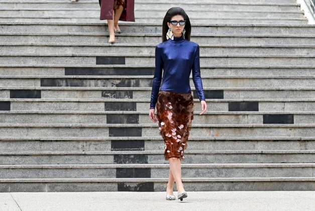 February 18, 2025, Madrid, Madrid, SPAIN: The Museo del Traje in Madrid has hosted the fashion show by designer Duyos, where the designer presents TECNO, his autumn-winter 2025-2026 collection. The designer is parading for the first time outside MBFWMadrid and he does so with a carefully crafted and groundbreaking staging and a clear message to combat ageism and defend that beauty is diverse and ageless. On this unique catwalk at the Museo del Traje, with its imposing main staircase as its cornerstone, more than 40 models, aged between 18 and 64, will showcase the firm s new proposals. Duyos gives visibility to women over 50 who were no longer active, recovering some of the protagonists of his shows in the 90s and 2000s. Among them, Laura S - ZUMAz108 20250218_znp_z108_046 Copyright: xRichardxZubelzux