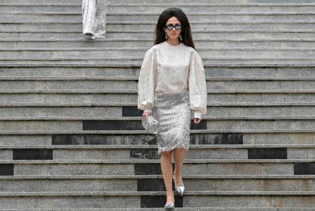February 18, 2025, Madrid, Madrid, SPAIN: The Museo del Traje in Madrid has hosted the fashion show by designer Duyos, where the designer presents TECNO, his autumn-winter 2025-2026 collection. The designer is parading for the first time outside MBFWMadrid and he does so with a carefully crafted and groundbreaking staging and a clear message to combat ageism and defend that beauty is diverse and ageless. On this unique catwalk at the Museo del Traje, with its imposing main staircase as its cornerstone, more than 40 models, aged between 18 and 64, will showcase the firm s new proposals. Duyos gives visibility to women over 50 who were no longer active, recovering some of the protagonists of his shows in the 90s and 2000s. Among them, Laura S - ZUMAz108 20250218_znp_z108_062 Copyright: xRichardxZubelzux