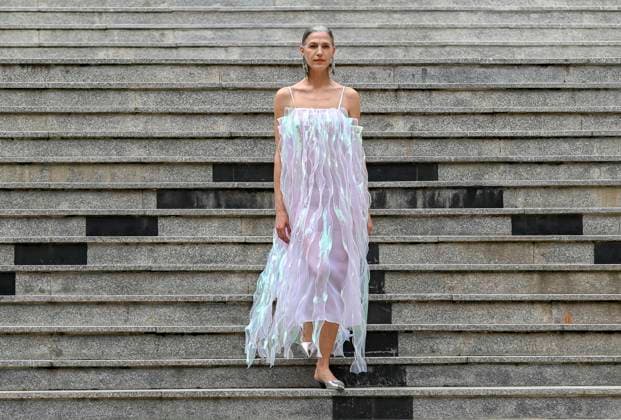 February 18, 2025, Madrid, Madrid, SPAIN: The Museo del Traje in Madrid has hosted the fashion show by designer Duyos, where the designer presents TECNO, his autumn-winter 2025-2026 collection. The designer is parading for the first time outside MBFWMadrid and he does so with a carefully crafted and groundbreaking staging and a clear message to combat ageism and defend that beauty is diverse and ageless. On this unique catwalk at the Museo del Traje, with its imposing main staircase as its cornerstone, more than 40 models, aged between 18 and 64, will showcase the firm s new proposals. Duyos gives visibility to women over 50 who were no longer active, recovering some of the protagonists of his shows in the 90s and 2000s. Among them, Laura S - ZUMAz108 20250218_znp_z108_082 Copyright: xRichardxZubelzux