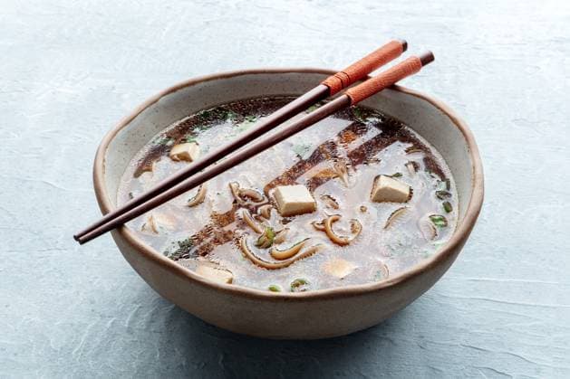 Tofu soup, Japanese cuisine. Miso soup with bean curd and green onions Tofu soup, Japanese cuisine. Miso soup with bean curd and green onions Copyright: xZoonar.com KaterinaxSolovyevax 22892243