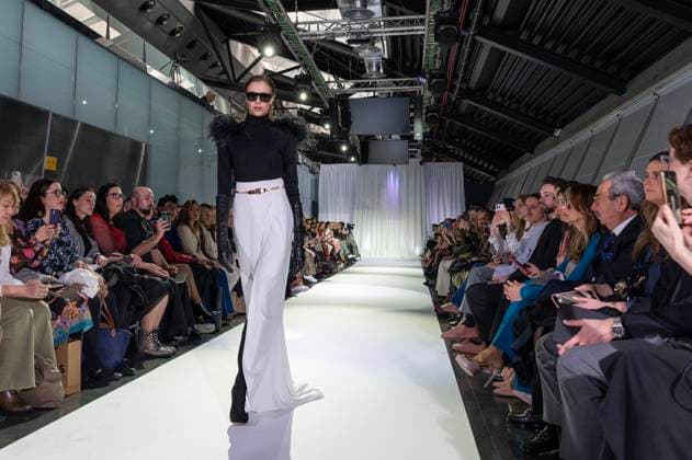 February 19, 2025, Madrid, Madrid, Spain: Model walks the runway at the RAFAEL URQUIZAR fashion show Ã¢â‚¬oeVANGUARDÃ¢â‚¬Â during the Mercedes Benz Fashion Week Madrid at Movistar Arena on February 19, 2025 in Madrid, Spain. Madrid Spain - ZUMAc312 1059031812st Copyright: xOscarxManuelxSanchezx