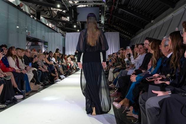 February 19, 2025, Madrid, Madrid, Spain: Model walks the runway at the RAFAEL URQUIZAR fashion show Ã¢â‚¬oeVANGUARDÃ¢â‚¬Â during the Mercedes Benz Fashion Week Madrid at Movistar Arena on February 19, 2025 in Madrid, Spain. Madrid Spain - ZUMAc312 1059031821st Copyright: xOscarxManuelxSanchezx