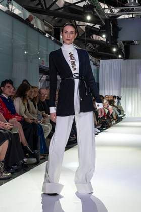 February 19, 2025, Madrid, Madrid, Spain: Model walks the runway at the RAFAEL URQUIZAR fashion show Ã¢â‚¬oeVANGUARDÃ¢â‚¬Â during the Mercedes Benz Fashion Week Madrid at Movistar Arena on February 19, 2025 in Madrid, Spain. Madrid Spain - ZUMAc312 1059031823st Copyright: xOscarxManuelxSanchezx