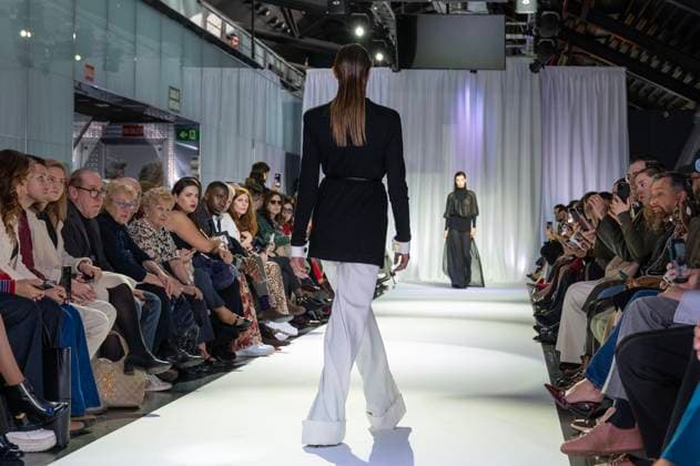 February 19, 2025, Madrid, Madrid, Spain: Model walks the runway at the RAFAEL URQUIZAR fashion show Ã¢â‚¬oeVANGUARDÃ¢â‚¬Â during the Mercedes Benz Fashion Week Madrid at Movistar Arena on February 19, 2025 in Madrid, Spain. Madrid Spain - ZUMAc312 1059031864st Copyright: xOscarxManuelxSanchezx