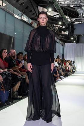 February 19, 2025, Madrid, Madrid, Spain: Model walks the runway at the RAFAEL URQUIZAR fashion show Ã¢â‚¬oeVANGUARDÃ¢â‚¬Â during the Mercedes Benz Fashion Week Madrid at Movistar Arena on February 19, 2025 in Madrid, Spain. Madrid Spain - ZUMAc312 1059031976st Copyright: xOscarxManuelxSanchezx